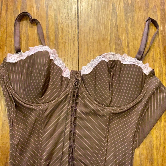 Jolie Pinstripe Corset Top sz M - Picture 1 of 4